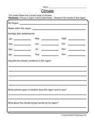 Weather and Climate Worksheets