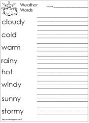 Weather Words Worksheet