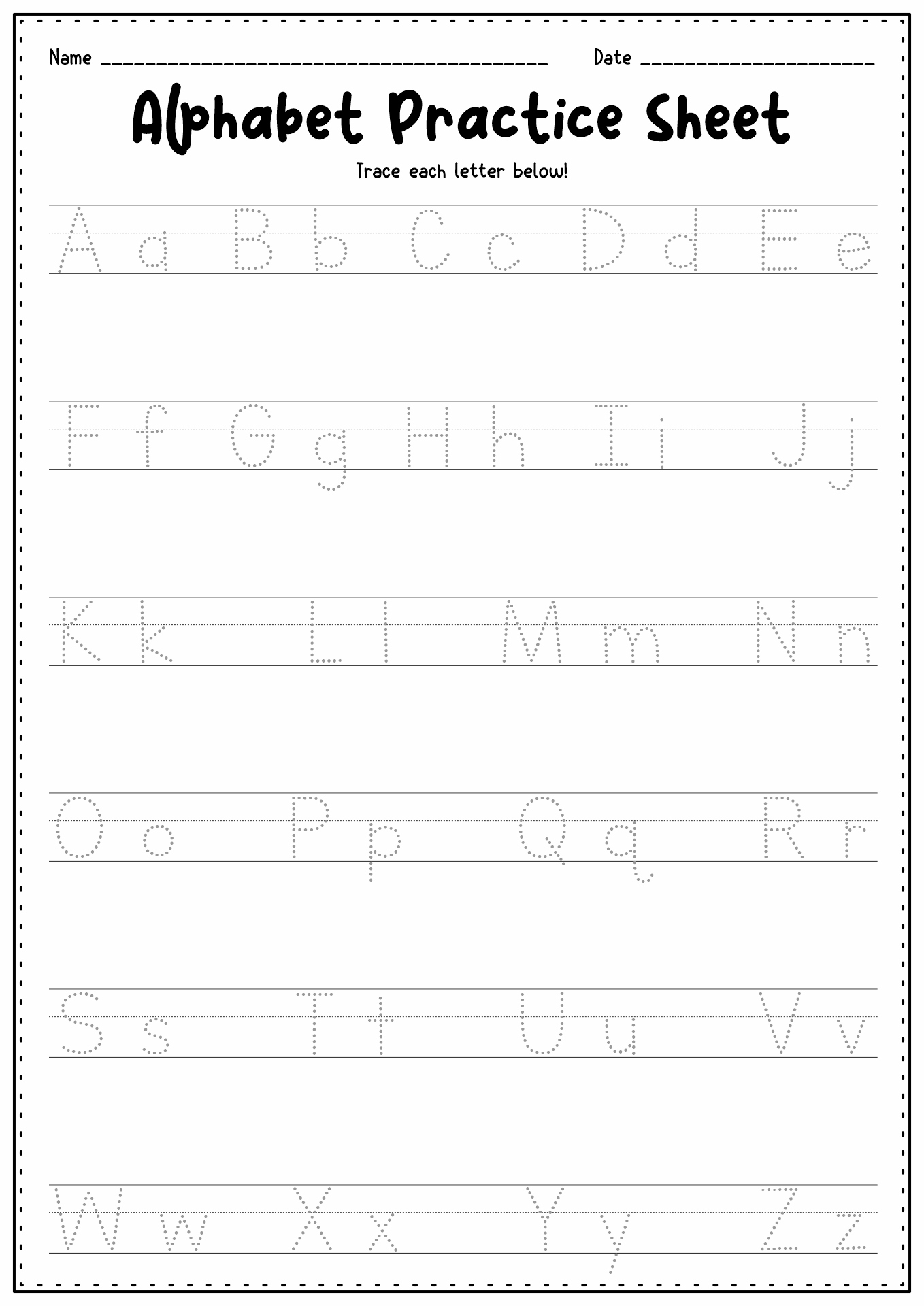 16 Best Images of Alphabet Homework Worksheets - Learning to Write ...
