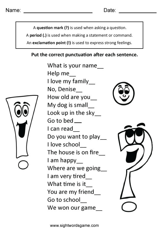 15 Sentence Punctuation Worksheets Kindergarten Worksheeto