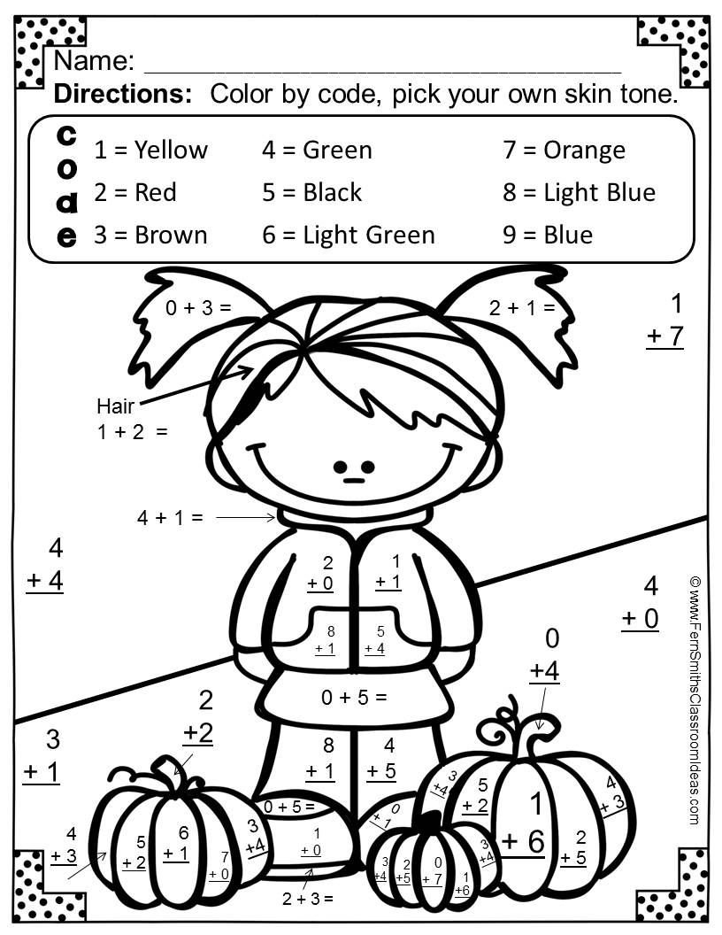 Free Fall Color by Number Printables