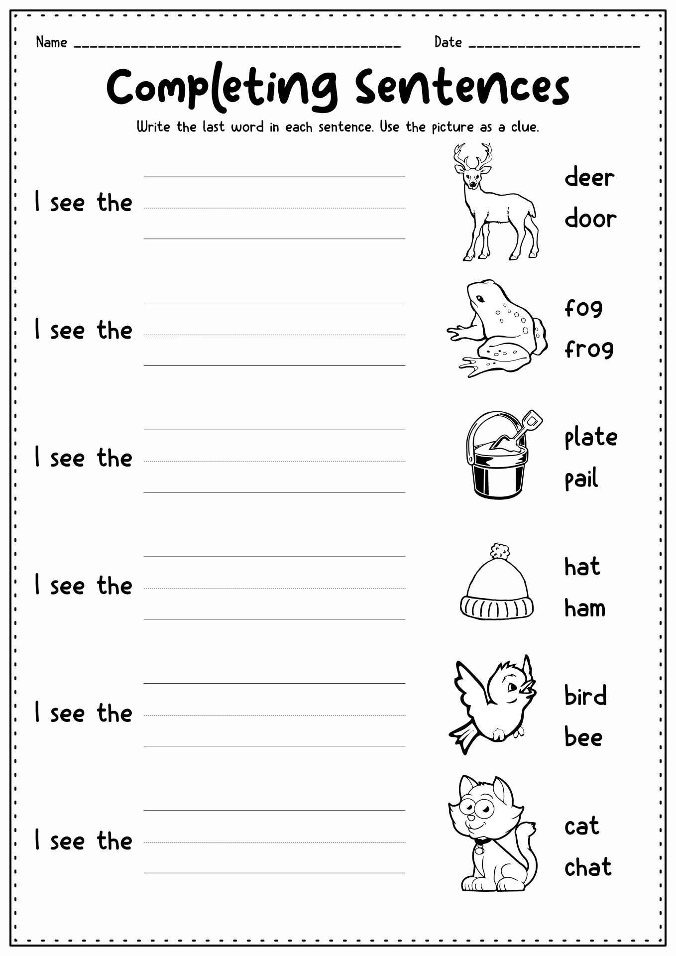 Preschool Homework Printables Free - Printable Templates