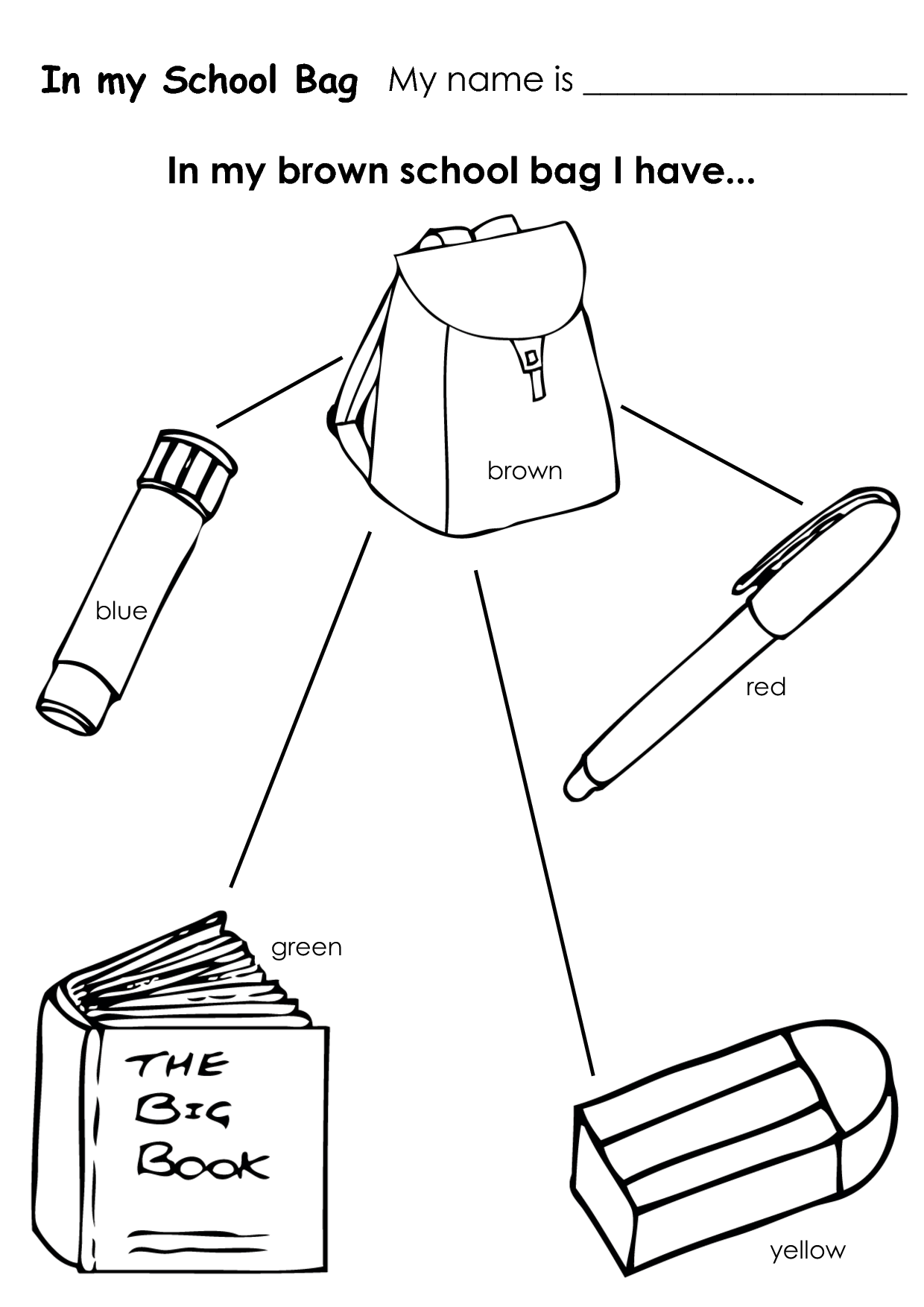 SchoolObjects Coloring Page