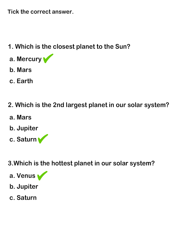 1st Grade Solar System Worksheets