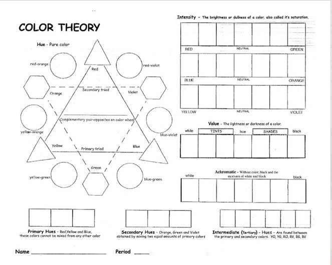 Color Theory Worksheet