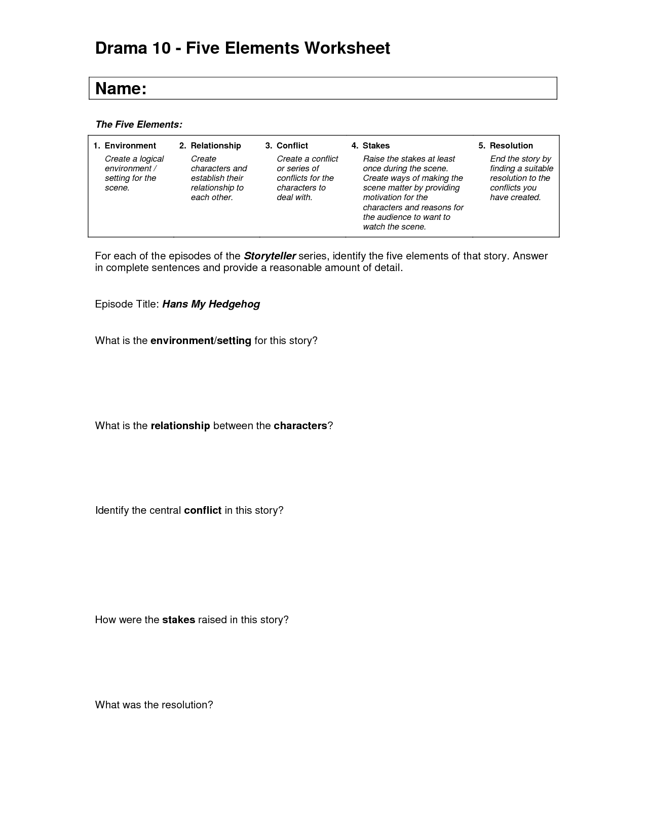 13 Drama Terms Worksheet Worksheeto