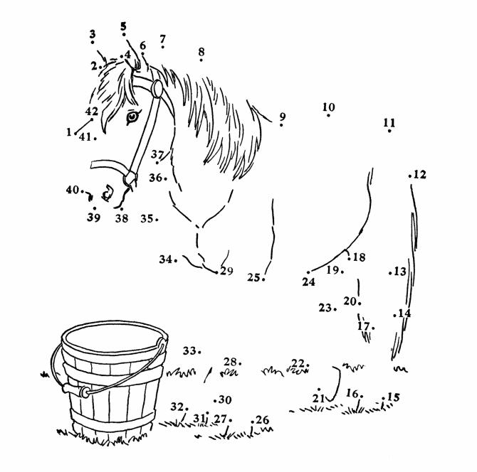 Horse Connect the Dots Coloring Pages