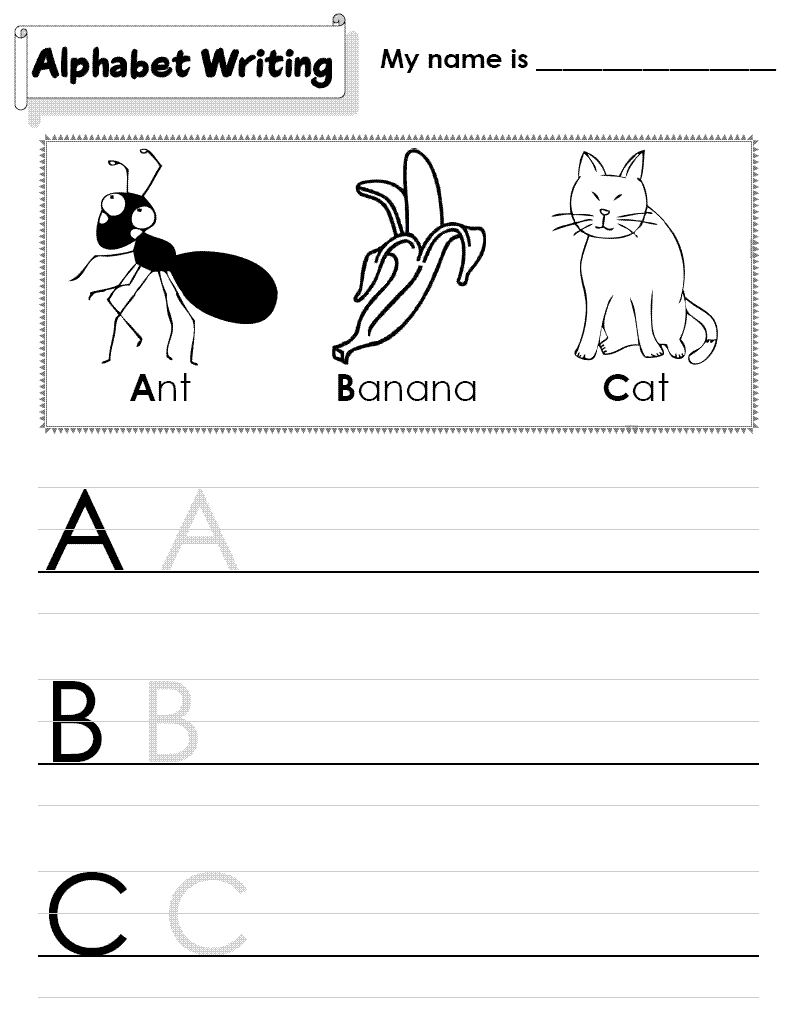 Kindergarten Alphabet Worksheets