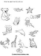 Land and Sea Animals Worksheets