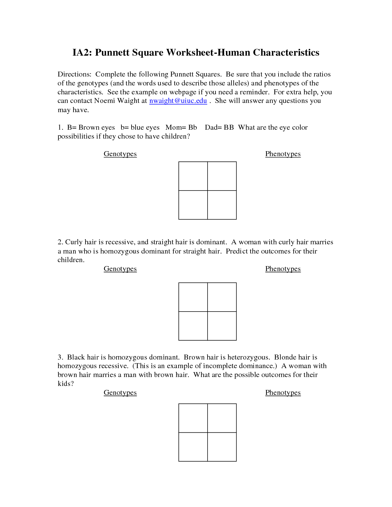 13 Punnett Square Worksheets With Answers Worksheeto