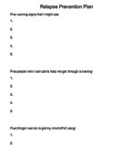 Relapse Prevention Worksheets