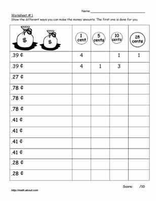 Teaching Money Worksheets