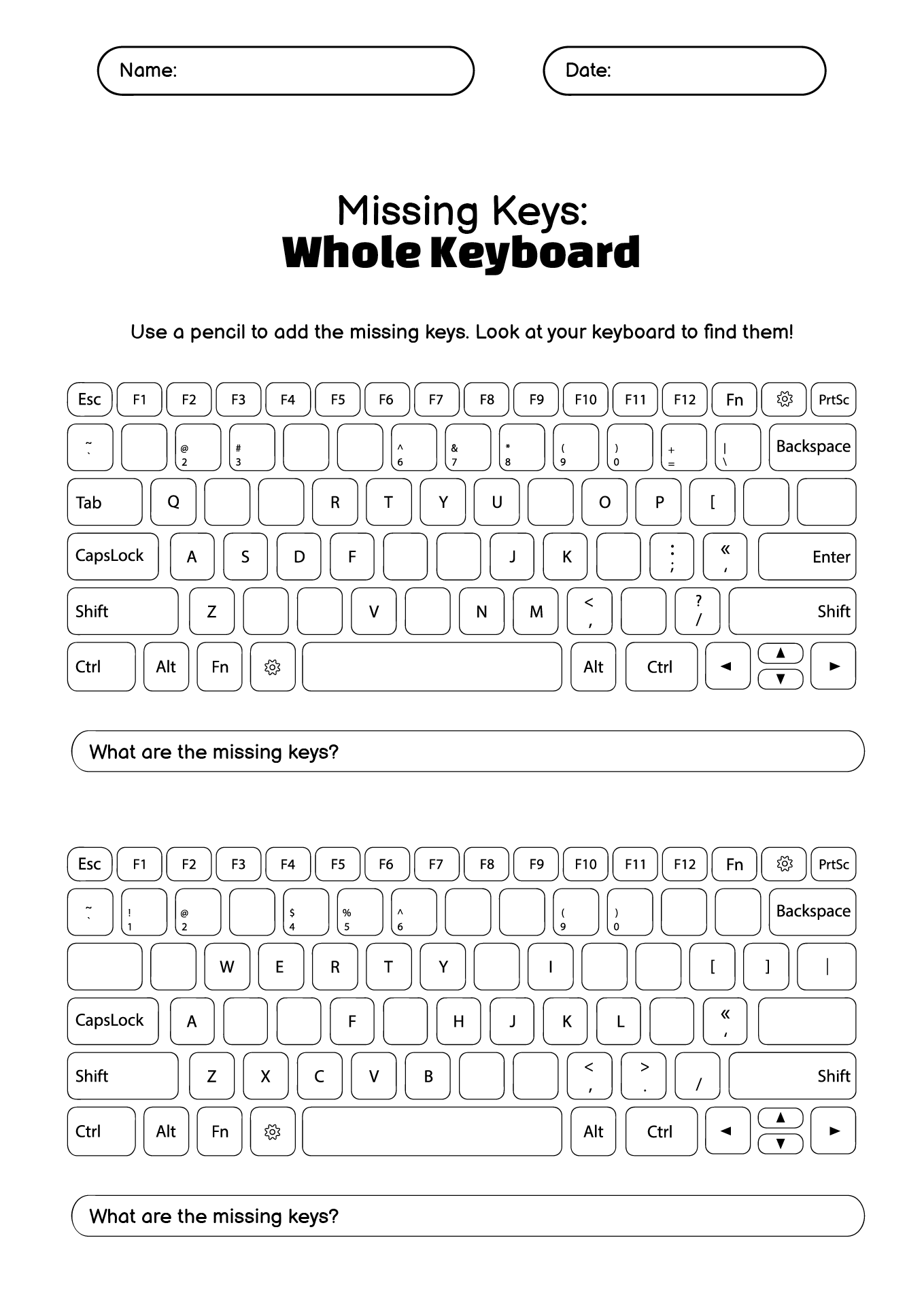 14 Printable Keyboarding Worksheets Free PDF At Worksheeto