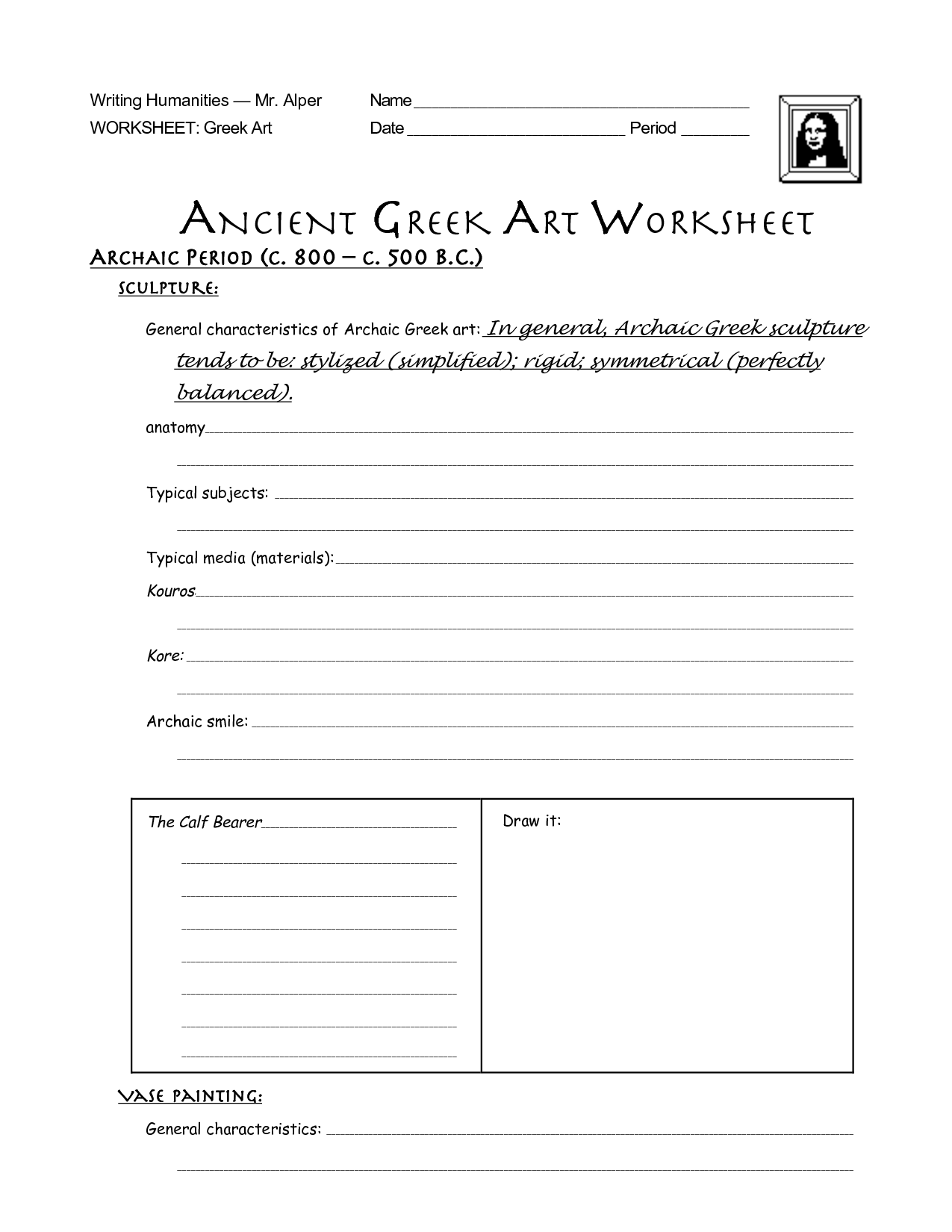 Ancient Greece Activity Worksheets Printables