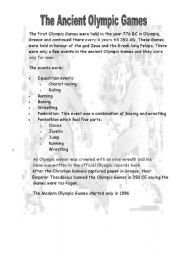 Ancient Greece Olympics Worksheets