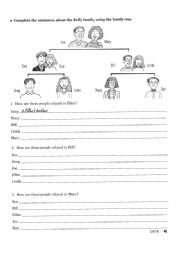 Family Relationships Worksheets