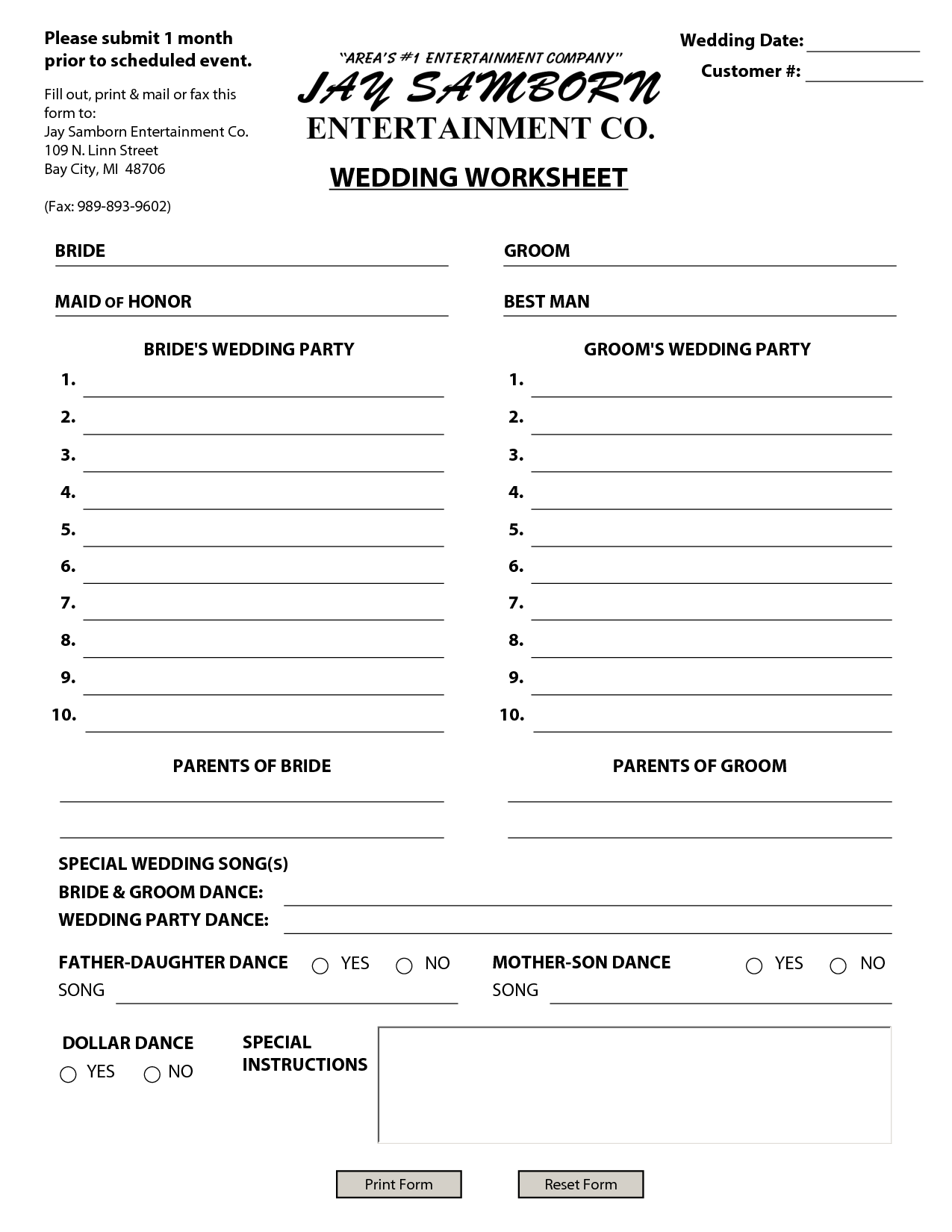 Free Printable Wedding Planning Worksheets - Free Printable Wedding