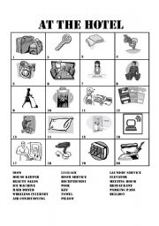 Hotel Vocabulary ESL Printable Worksheets