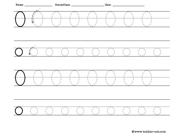 Letter O Tracing Worksheets