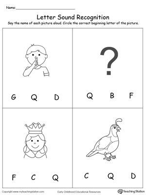 Letter-Sound Recognition Worksheets