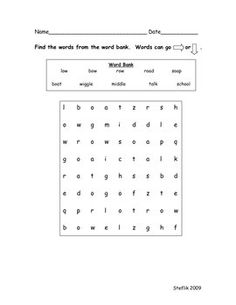 Long O Word Search