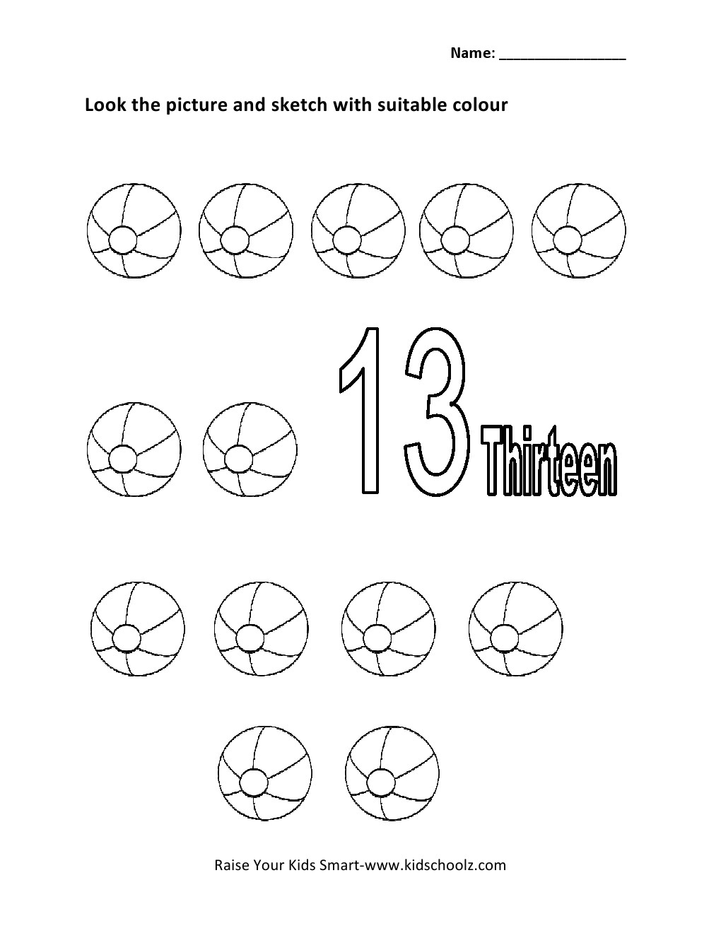 14 Number 13 Counting Worksheet Worksheeto