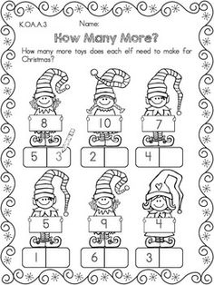 Printable Christmas Math Worksheet Kindergarten