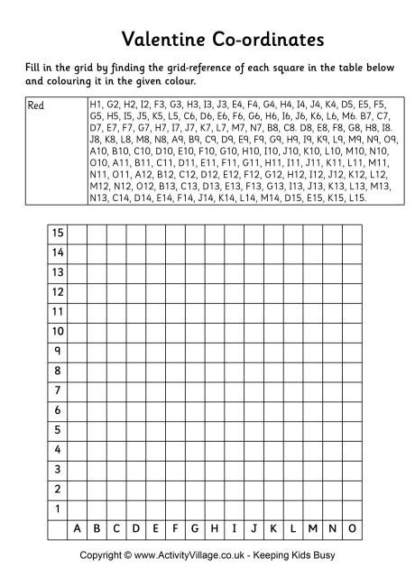 Valentine Coordinate Graphing Worksheets