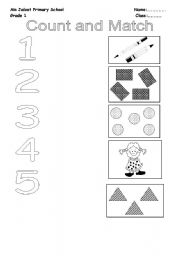 Count and Match Numbers Worksheet