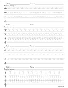 Cursive Handwriting Practice