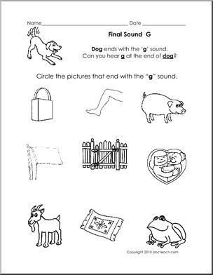 Final Consonant Sounds Worksheets