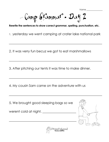 Free Grammar Worksheets Grade 2