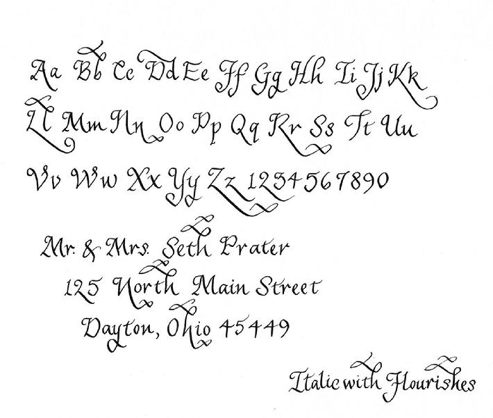 Italic Calligraphy Flourishes