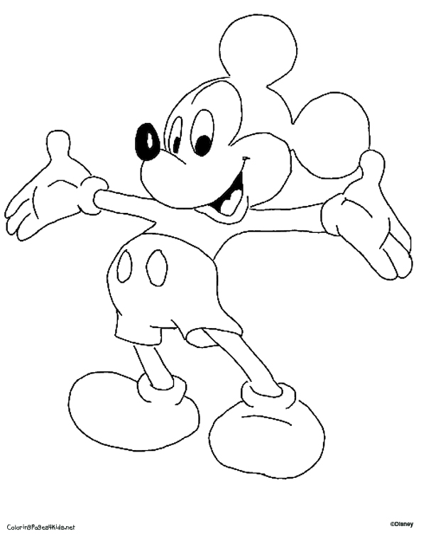 Mickey Mouse Disney Character Coloring Pages