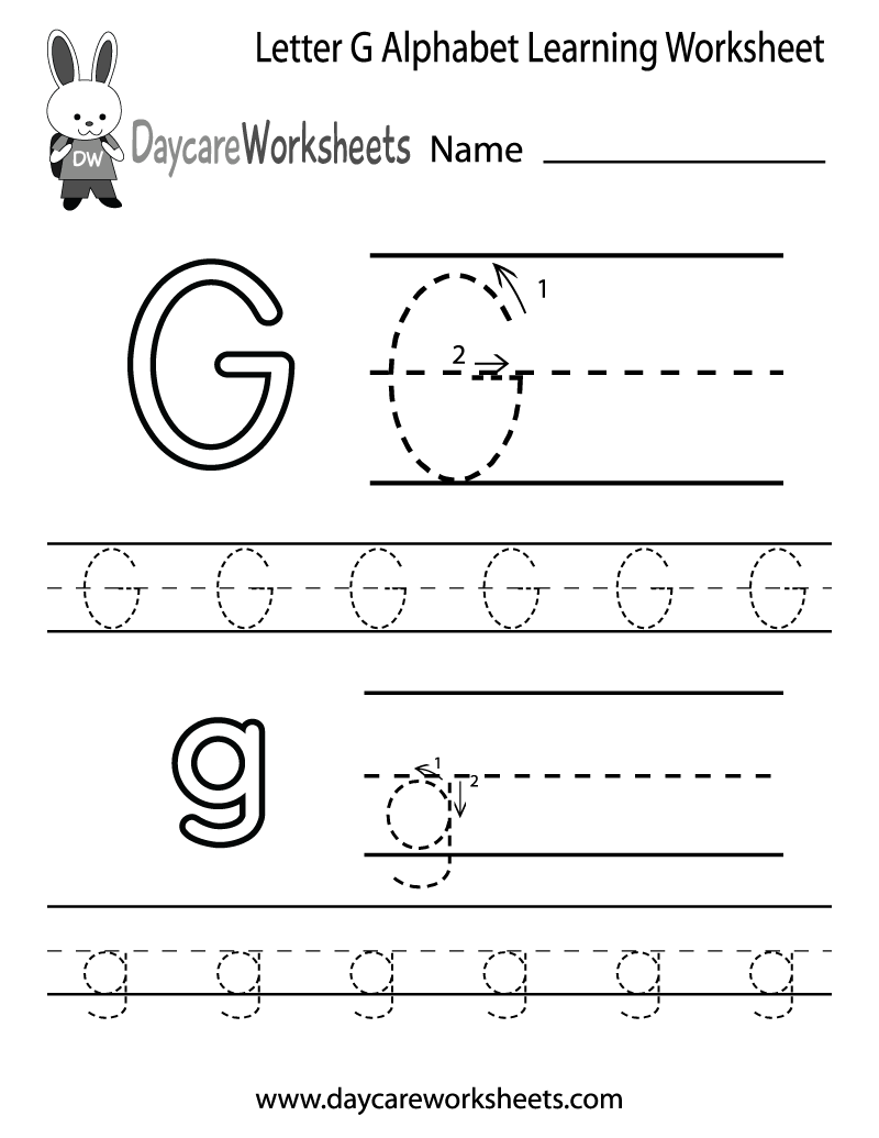 Printable Alphabet Letter G Worksheets