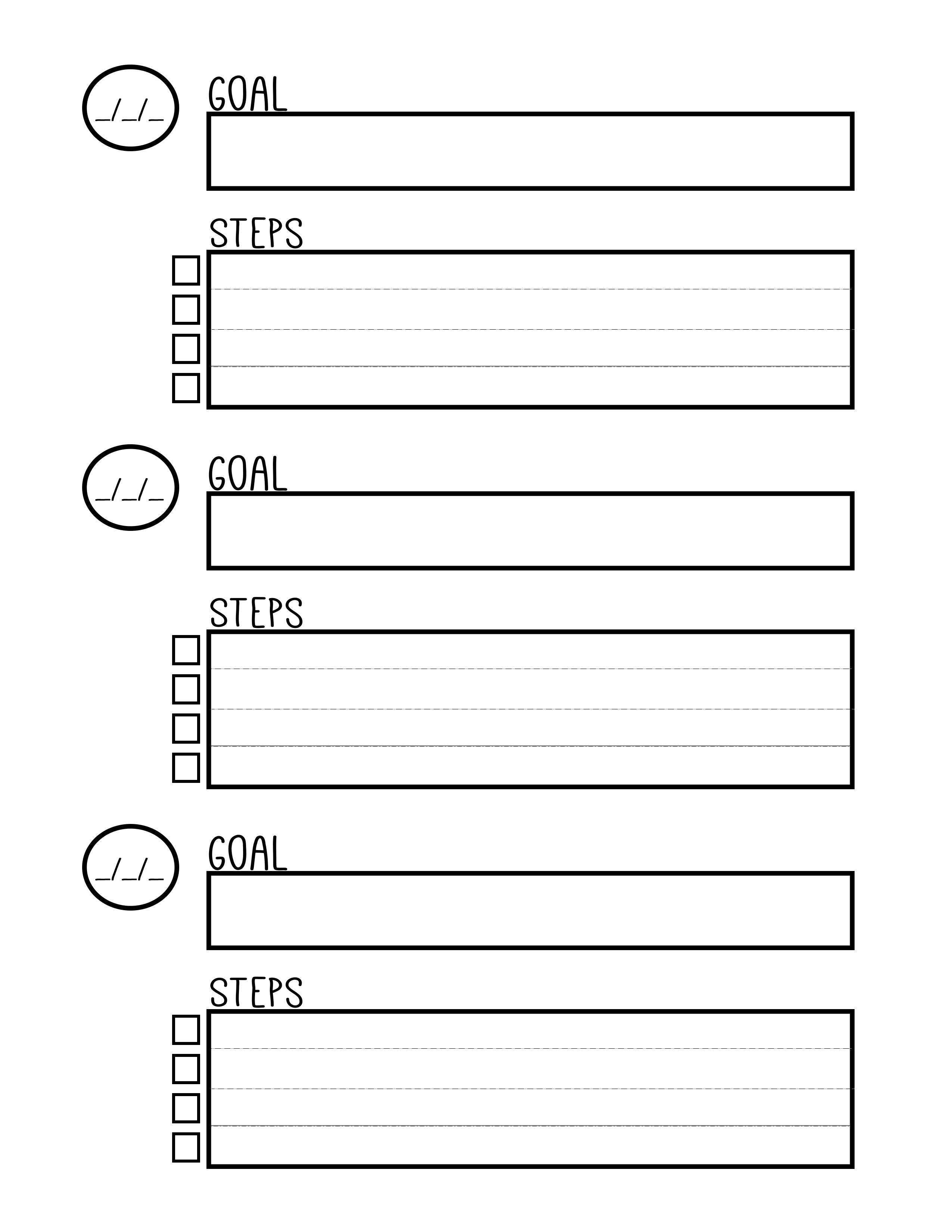 Printable Goal Setting Worksheet