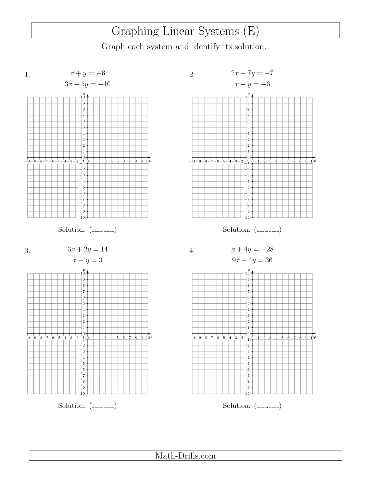 Solving Systems of Linear Equations by Graphing