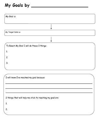 Student Goal Setting Worksheet