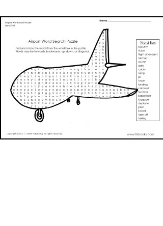 Airplane Word Search Printable