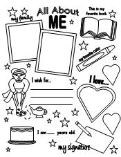 All About Me Printables