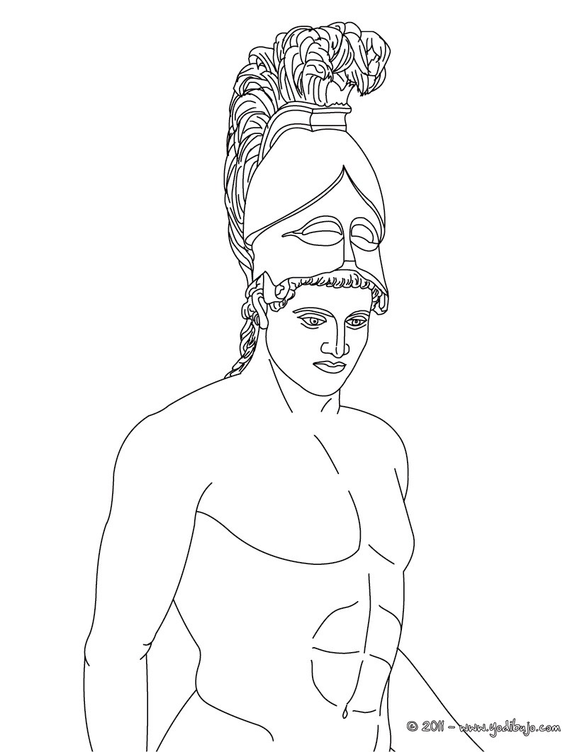 Ares Greek God Coloring Page