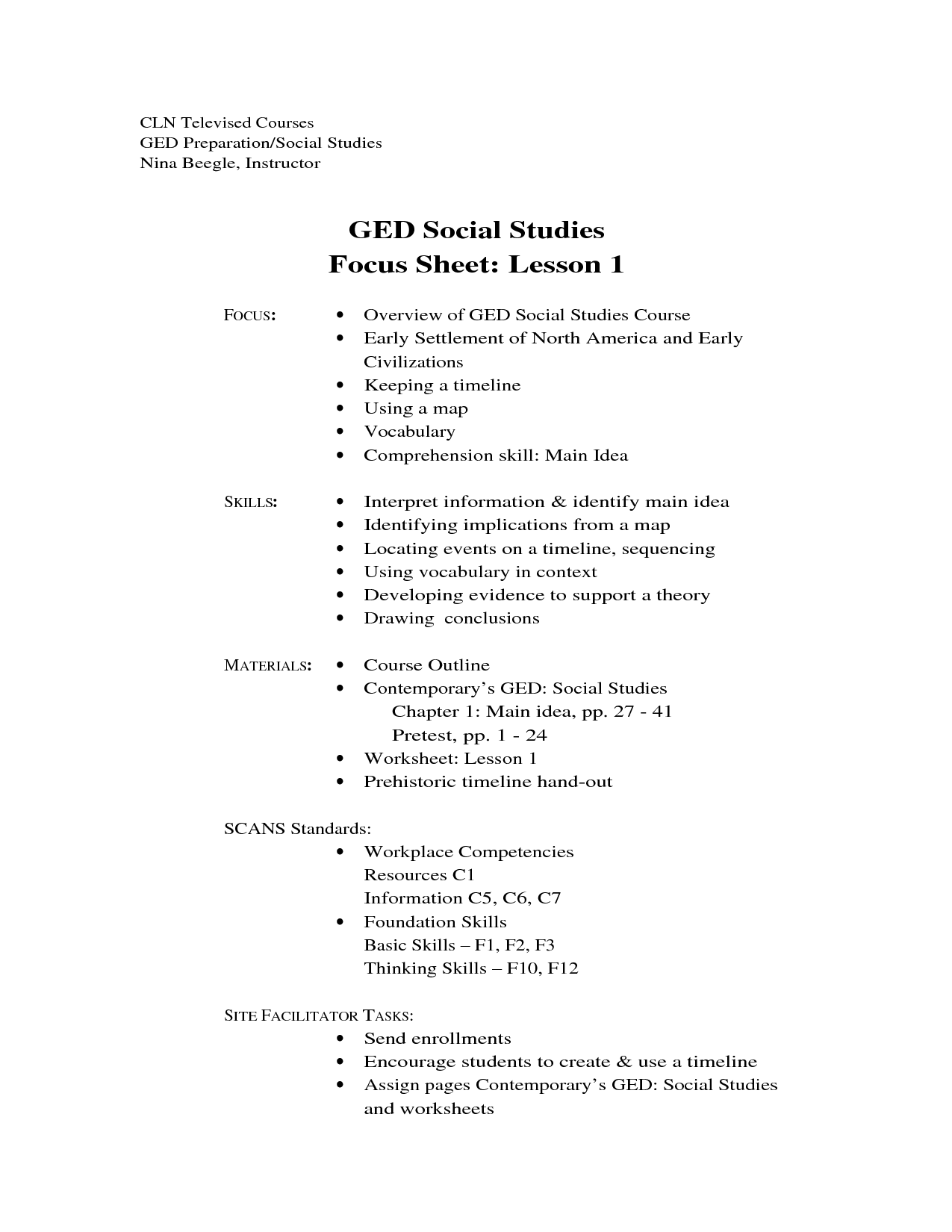 GED Social Studies Worksheets