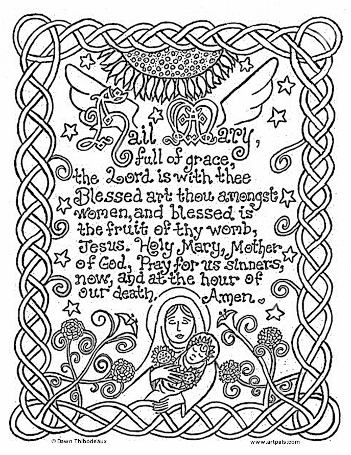 Hail Mary Coloring Page Printables