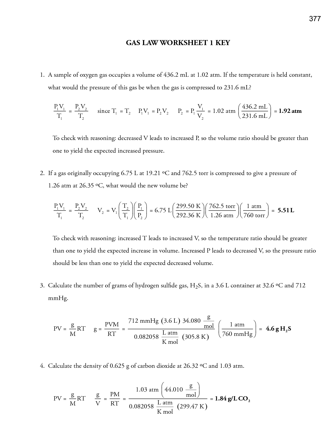 11 Chemistry Gas Laws Worksheet Worksheeto