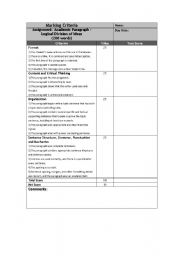 Writing Scoring Rubric