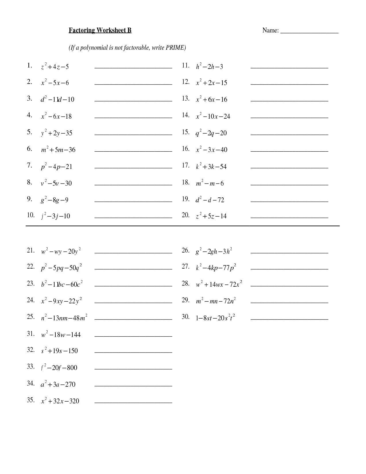 12 Factoring Out Monomials Worksheets Worksheeto