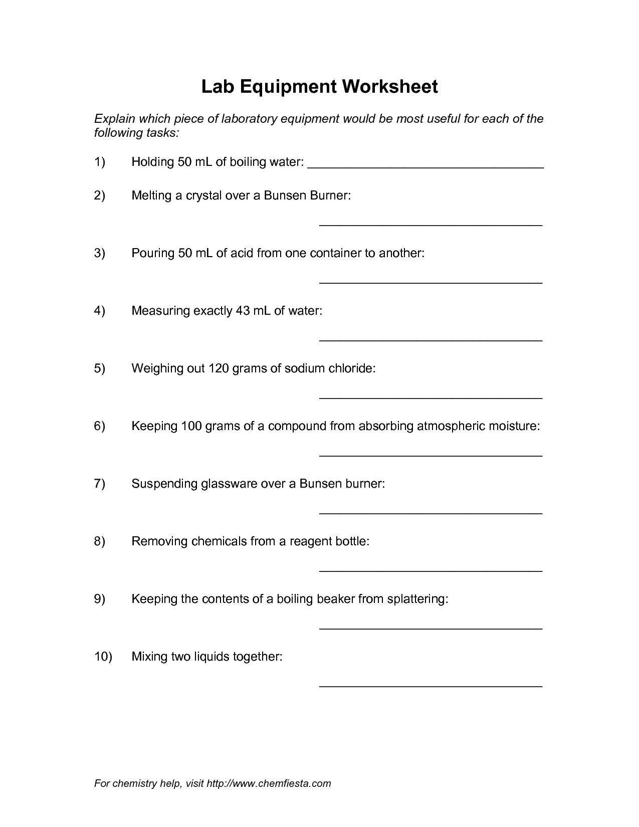 13 Lab Equipment Worksheet Answers Worksheeto