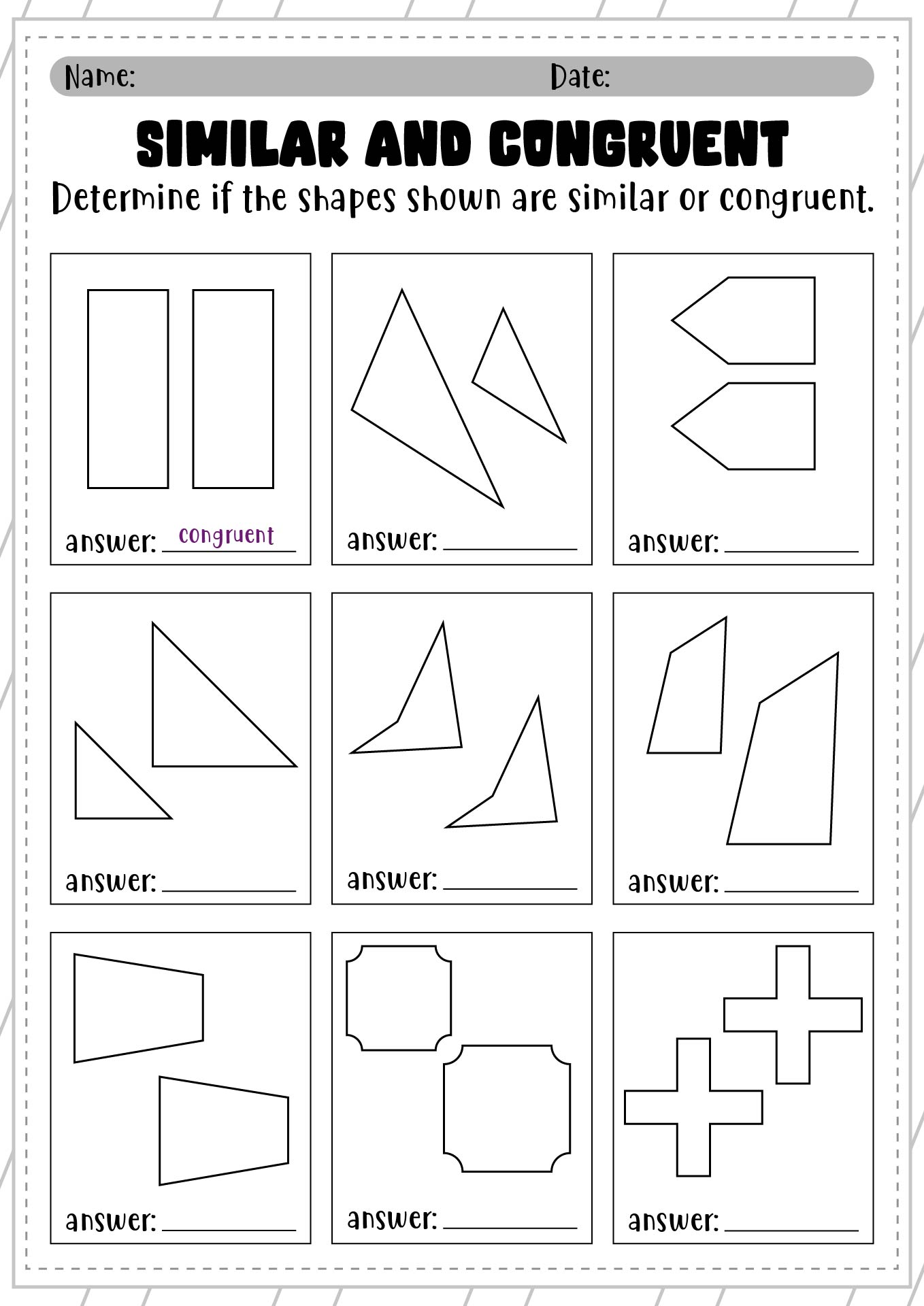 14 Similar Figures Worksheet Worksheeto