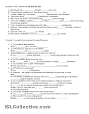 Subject Object Pronouns Worksheet