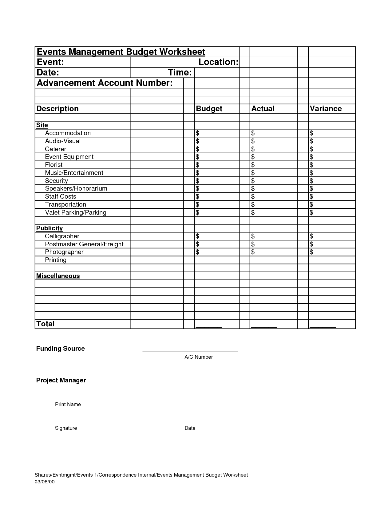 Time Management Worksheet Template